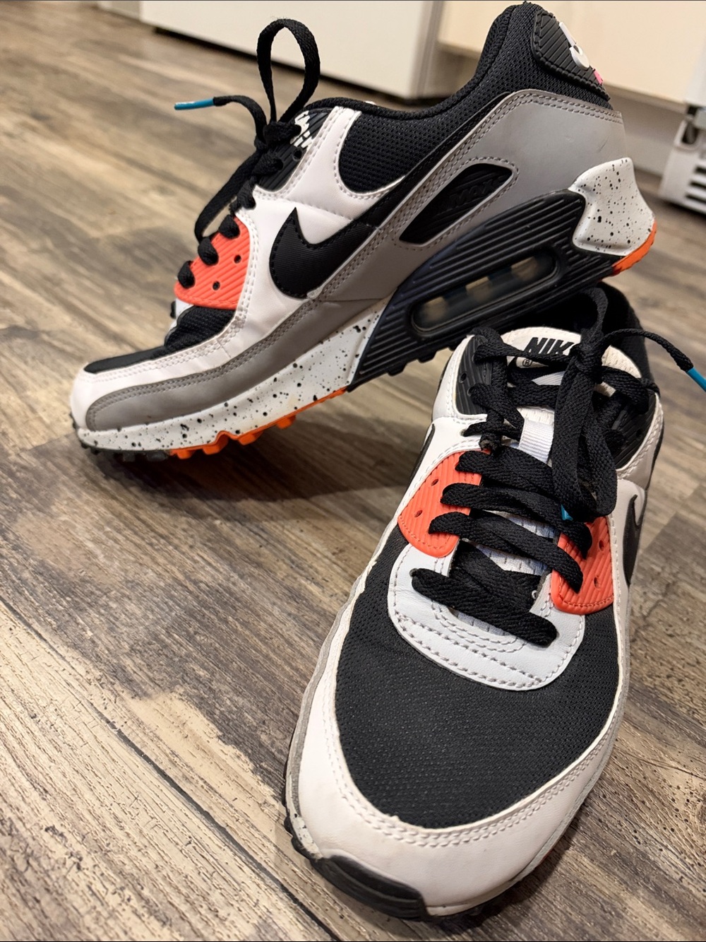 Nike Athletic Sneakers in Black, White & Orange/Coral with Gray Accents
